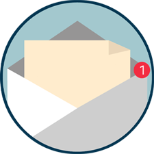 Envelope with alert icon